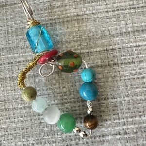 Collage pendant Beaded Women's Jewelry Necklace Handmade OOAK 1600 Y